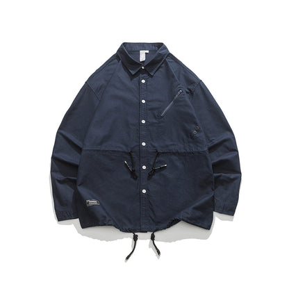 Unisex Shirt Solid Color Loose Casual Jacket