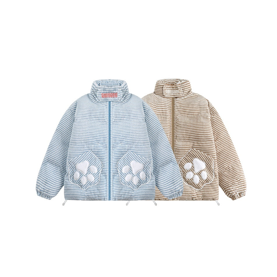 Unisex Coat Cute Hand-Shaped Brush Pocket Cotton Padded Jacket Thickened