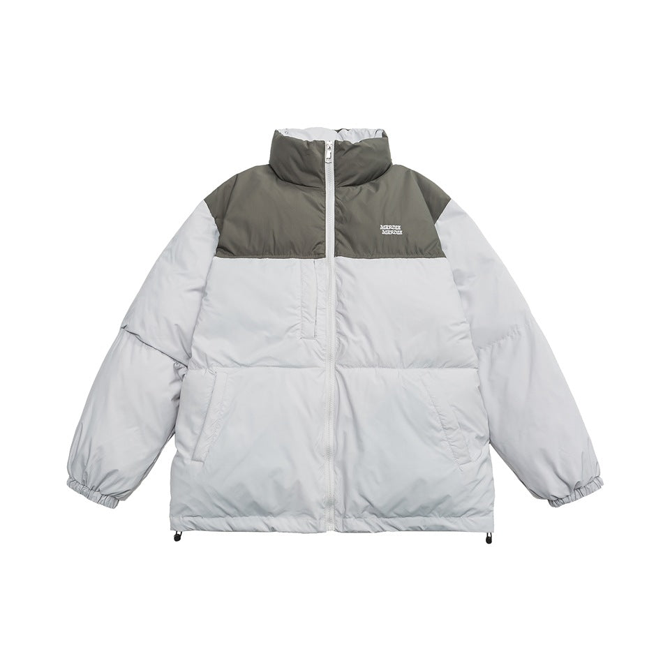 Unisex Coat Splicing Coat Loose Thick Winter