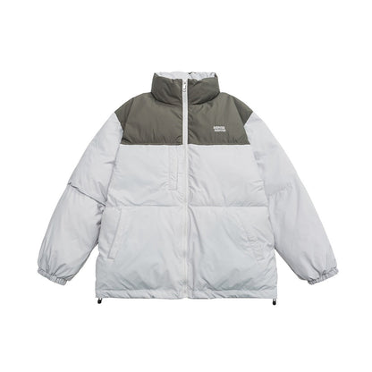 Unisex Coat Splicing Coat Loose Thick Winter