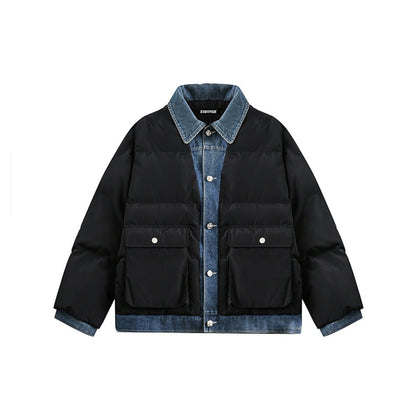 Unisex Coat S Retro Lapels Thickened Winter Cotton Dress Loose