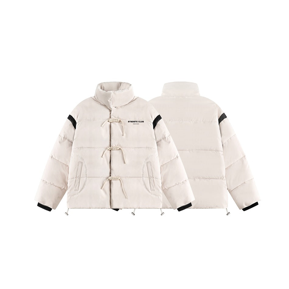 Unisex Coat Cotton-Padded Jacket Graceful Stand Collar Coat