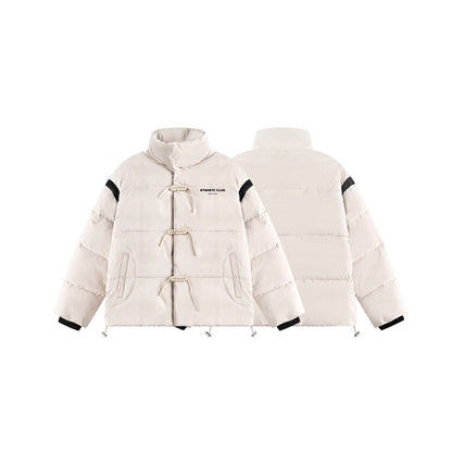 Unisex Coat Cotton-Padded Jacket Graceful Stand Collar Coat