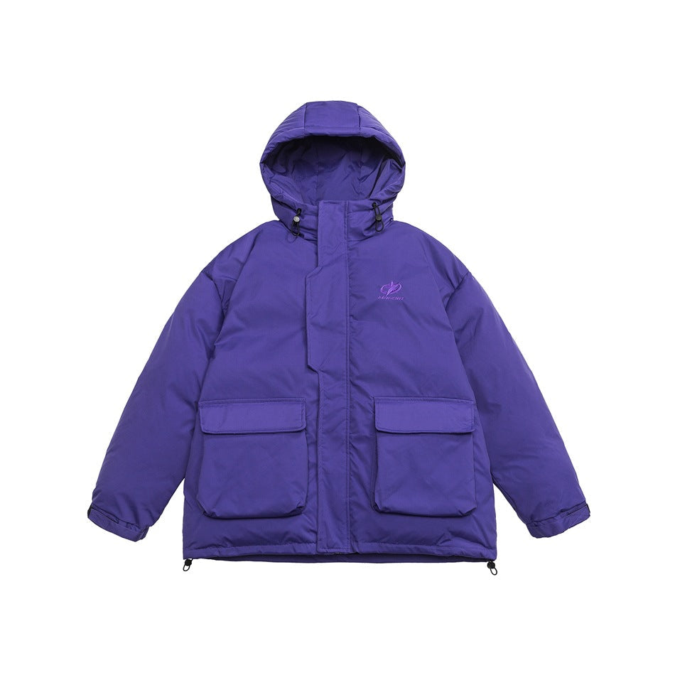Unisex Coat Loose Men's and Women's Same Winter Thickened Hooded Cotton Jacket