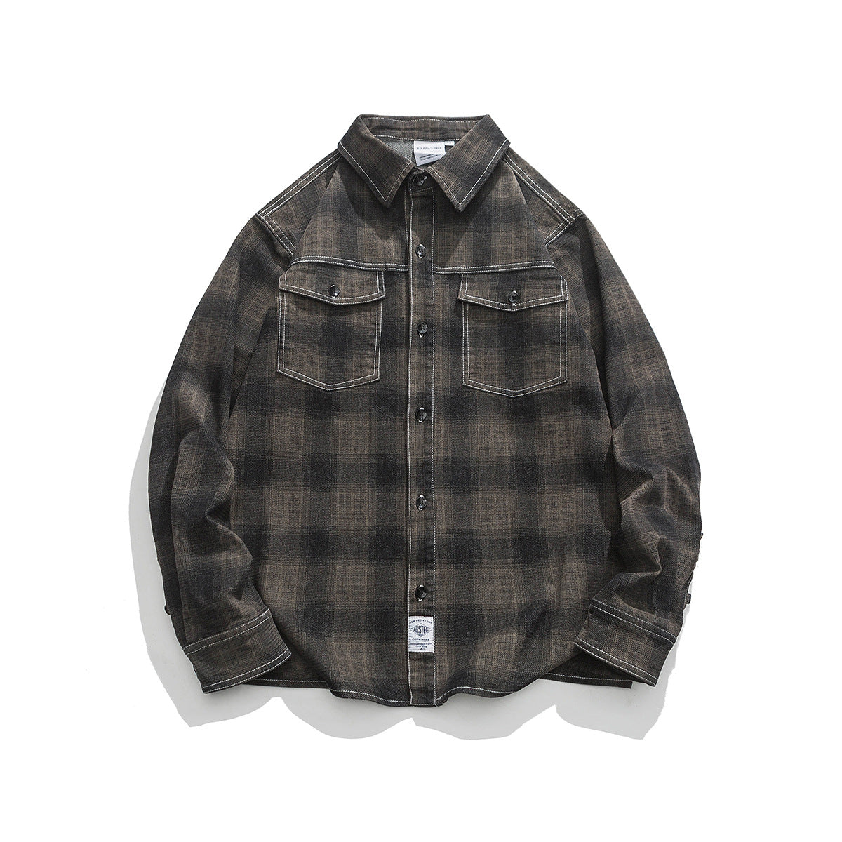 Unisex Shirt Loose Plaid Leisure Artistic Style