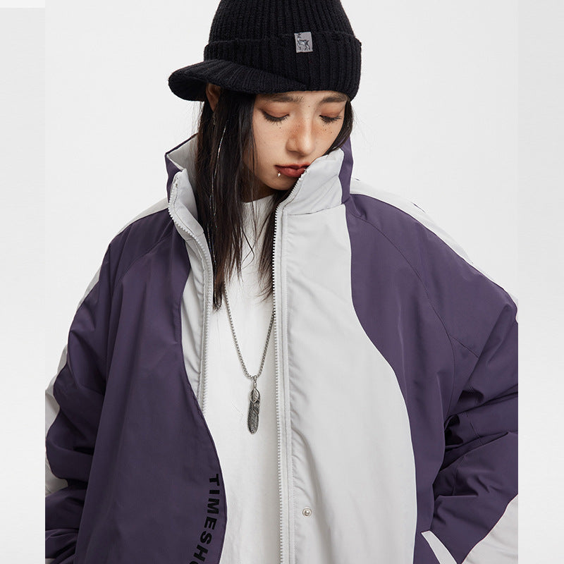 Unisex Coat Loose Lapel Winter Warm-Keeping Cotton Clothing