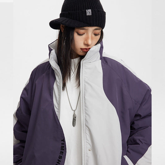 Unisex Coat Loose Lapel Winter Warm-Keeping Cotton Clothing