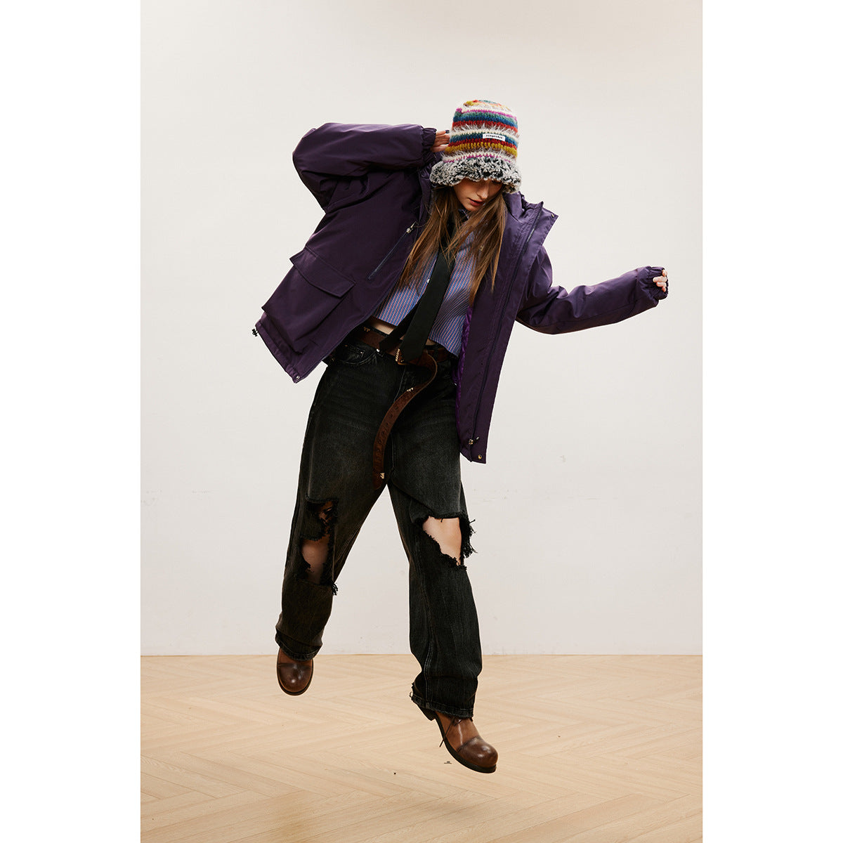 Unisex Coat Men and Women Loose Hooded Jacket Winter