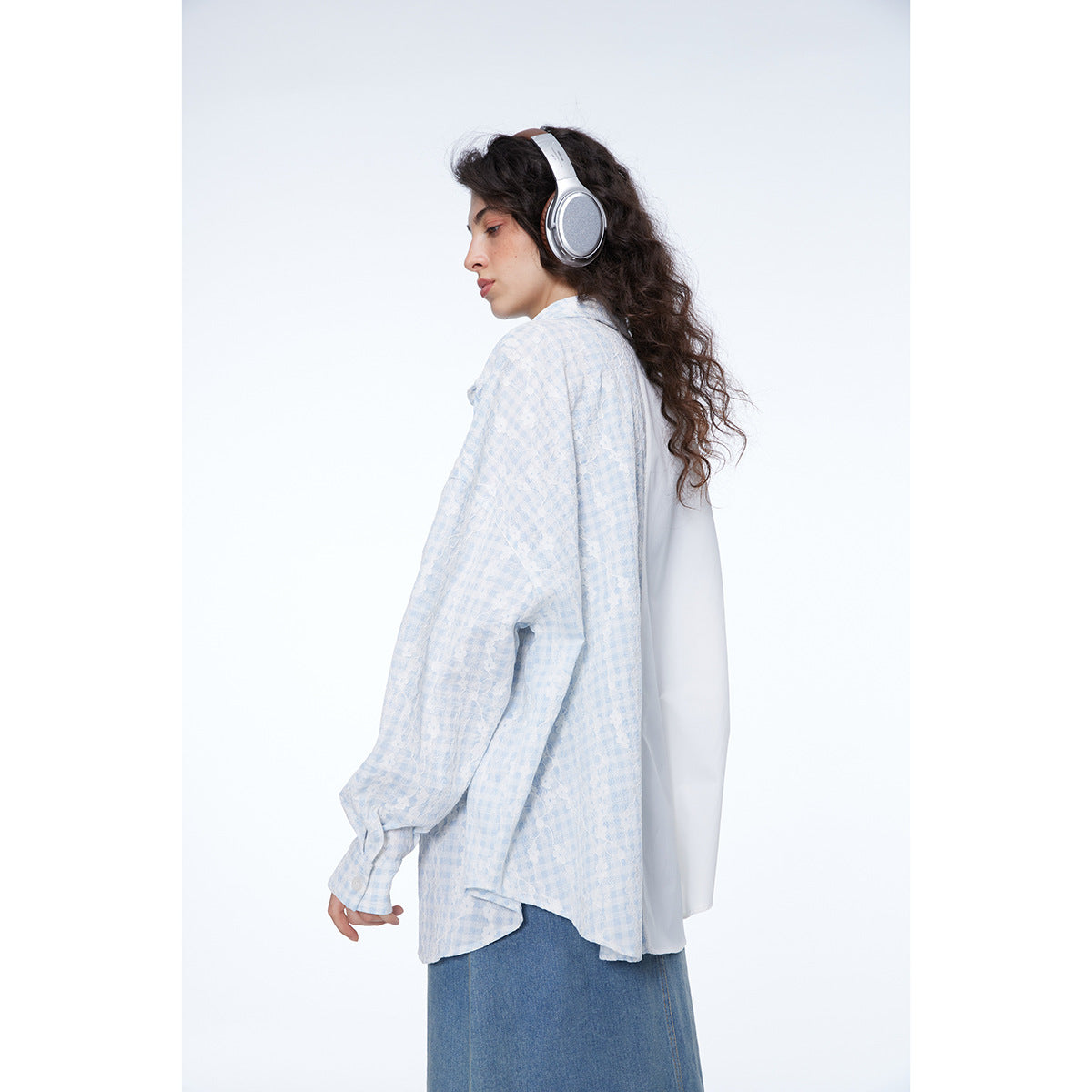 Unisex Shirt Retro Patchwork Plaid Loose