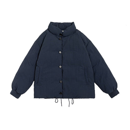 Unisex Coat Thick Loose Stand-up Collar Cotton-Padded Clothes