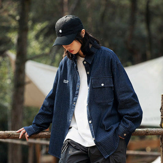 Unisex Shirt Vintage Loose Denim Jacket