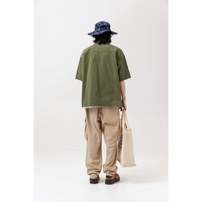 Unisex Shirt Retro Large Pocket Loose Little Bee
