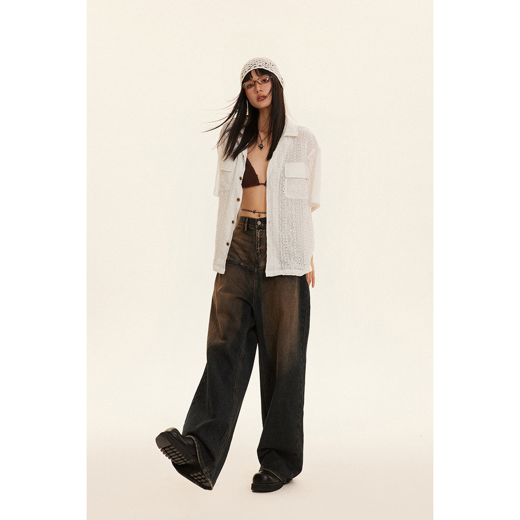 Unisex Shirt Hollow Loose Casual