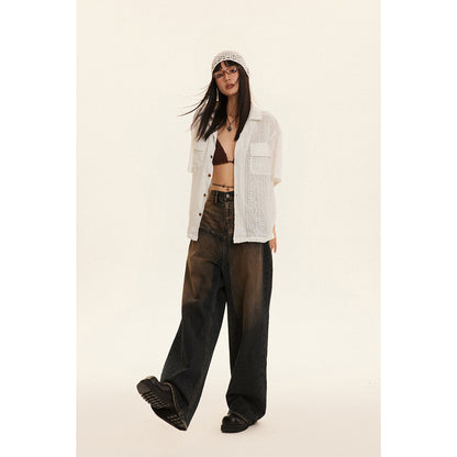 Unisex Shirt Hollow Loose Casual