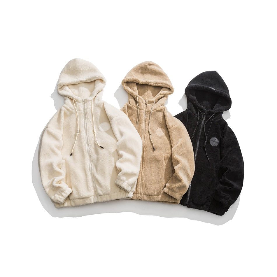 Unisex Coat Lamb Wool Cotton-Padded Jacket Plush Winter