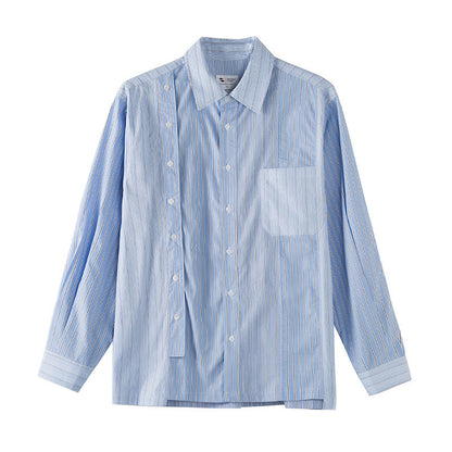 Unisex Shirt Striped All-Matching Baggy Coat