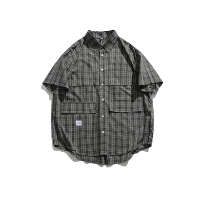 Unisex Shirt Plaid Loose Leisure All-Matching