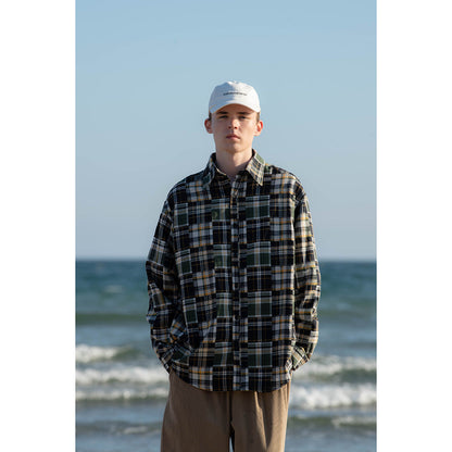 Unisex Shirt Vintage Cityboy Plaid Shirt Loose