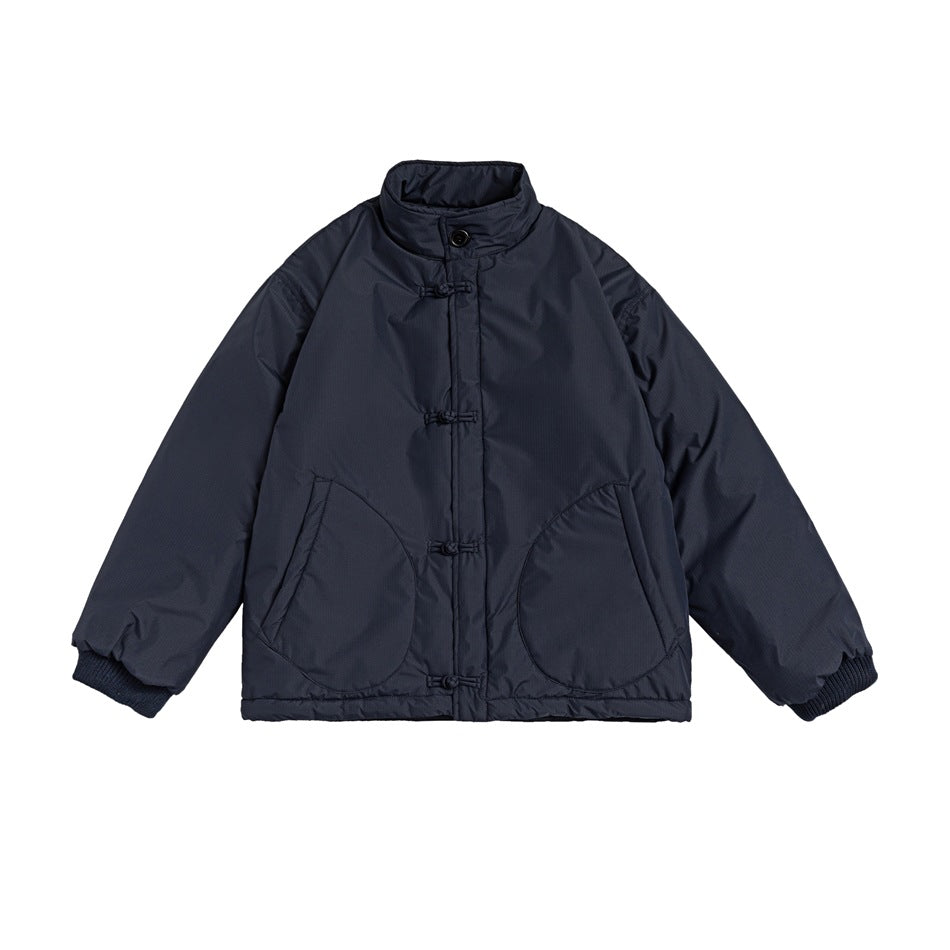 Unisex Coat Chinese Style Loose Lapel Cotton Coat