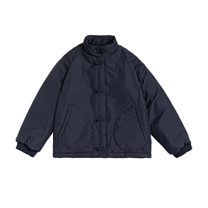 Unisex Coat Chinese Style Loose Lapel Cotton Coat