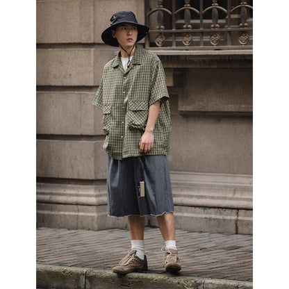 Unisex Shirt Cityboy Plaid Loose Summer Coat