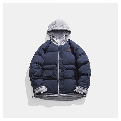 Unisex Coat Fake Two-Piece Winter Splicing Coat