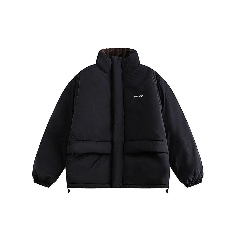 Unisex Coat Loose Winter Cotton Dress Stand Collar