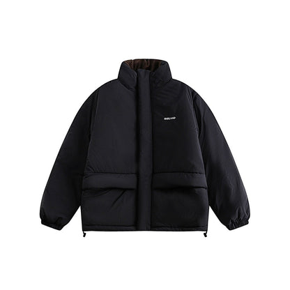 Unisex Coat Loose Winter Cotton Dress Stand Collar