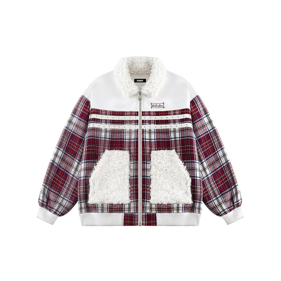 Unisex Coat Youth University Style Winter Cotton Dress Lamb Wool