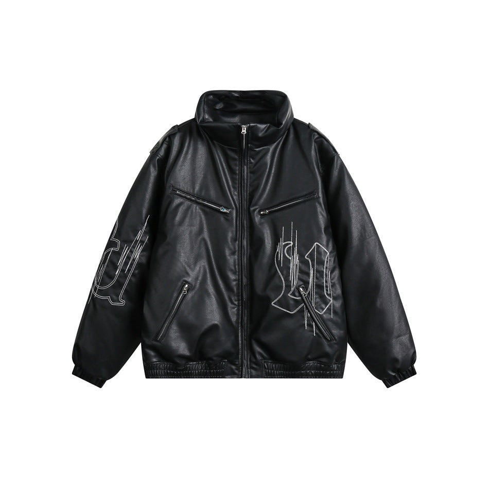 Unisex Coat PU Leather Cotton-Padded Jacket