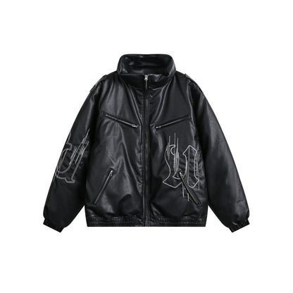 Unisex Coat PU Leather Cotton-Padded Jacket