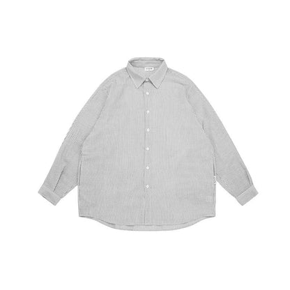Unisex Shirt Cityboy Casual Loose-Fitting Striped Long Sleeves Shirt