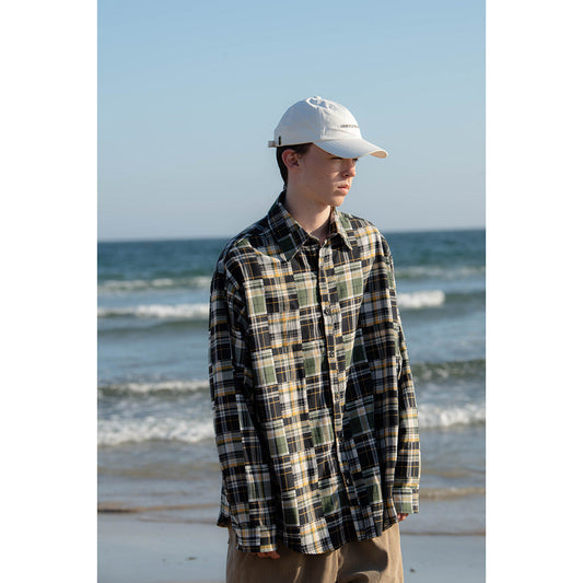 Unisex Shirt Vintage Cityboy Plaid Shirt Loose