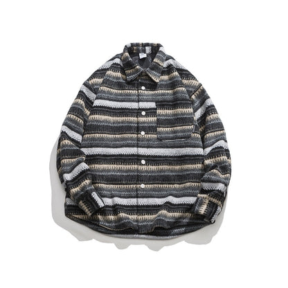 Unisex Shirt Vintage Stripe Coat