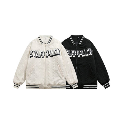 Unisex Coat Couple Baseball Uniform Coat Warm-Keeping Cotton Clothing
