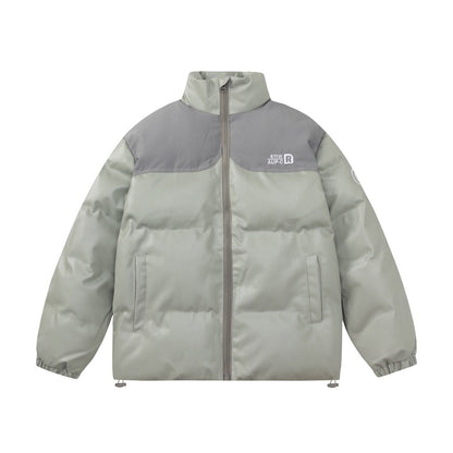 Unisex Coat Versatile Cotton Coat Thick PU Leather