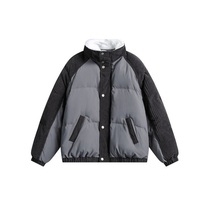Unisex Coat Corduroy Stitching Lamb Wool