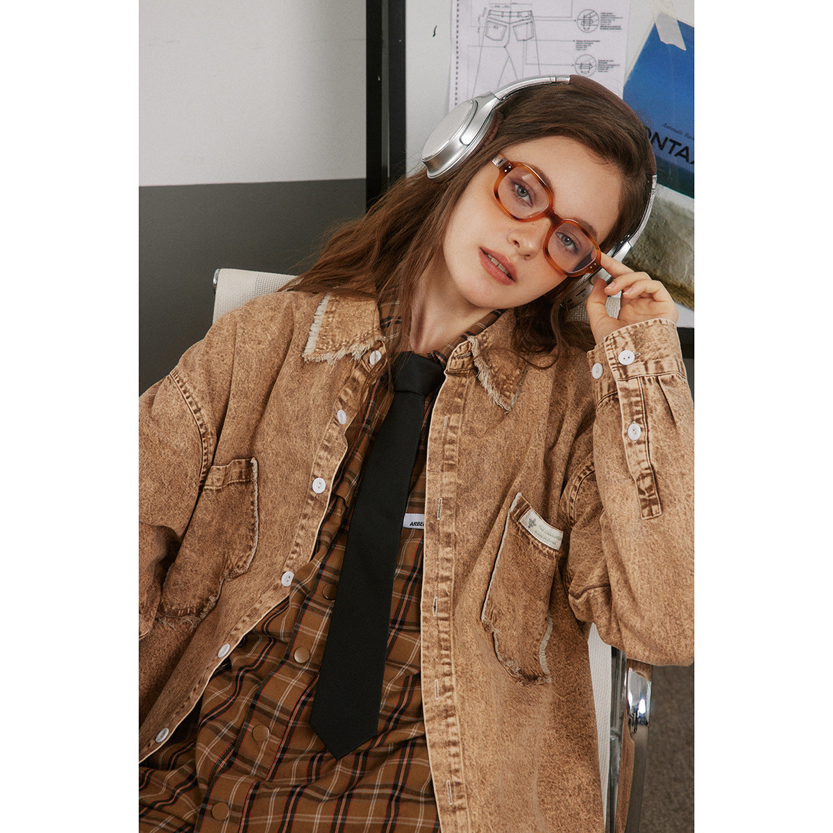 Unisex Shirt Heavy Distressed Coat Loose