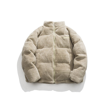 Unisex Coat Winter Lamb Wool Cotton-Padded Jacket Couple Warm