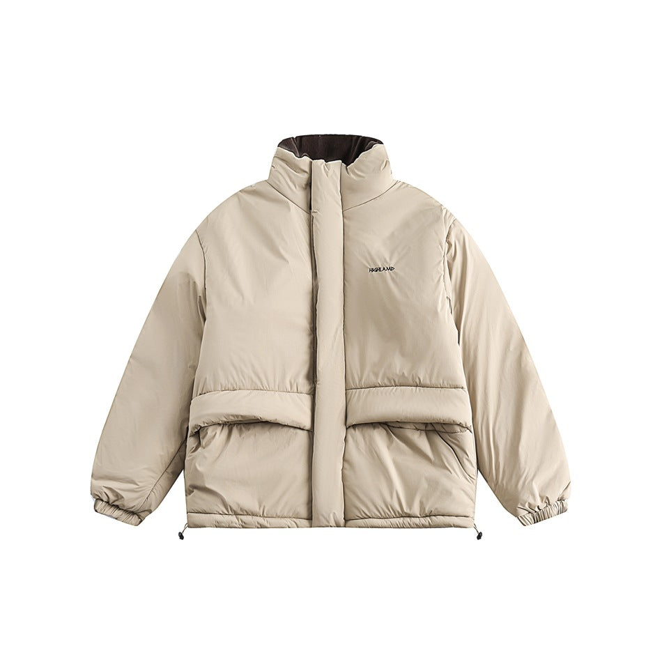 Unisex Coat Loose Winter Cotton Dress Stand Collar