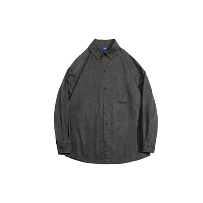 Unisex Shirt Solid Color Cotton Shirt