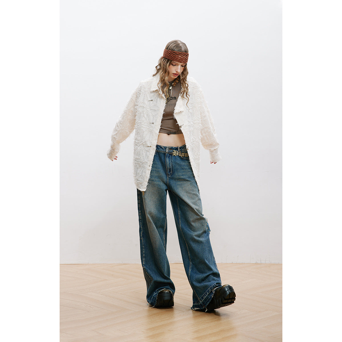 Unisex Shirt Loose Long Sleeve Brushed Shirt