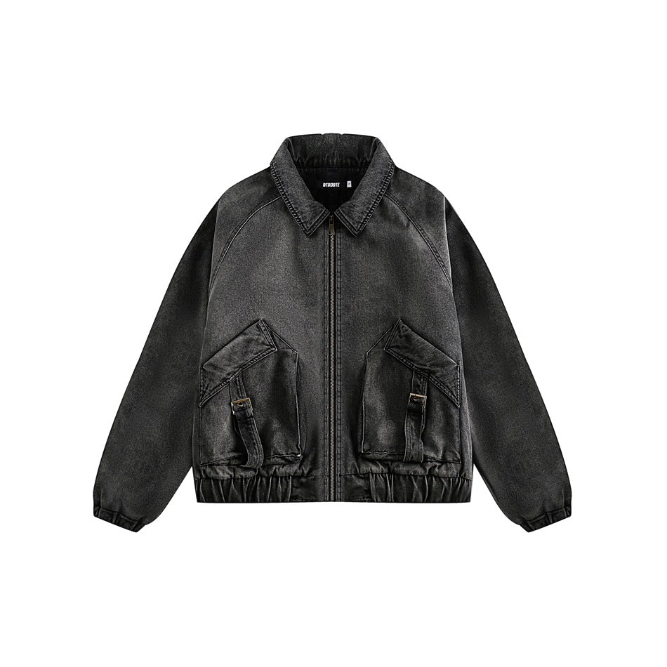 Unisex Coat Quilted Denim Coat Winter