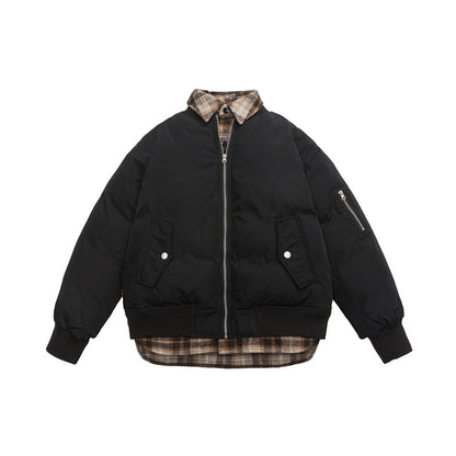 Unisex Coat Winter Cotton-Padded Coat Couple Fake Two Pieces
