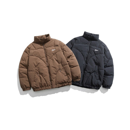 Unisex Coat Winter Cotton-Padded Coat Versatile Loose Lapel