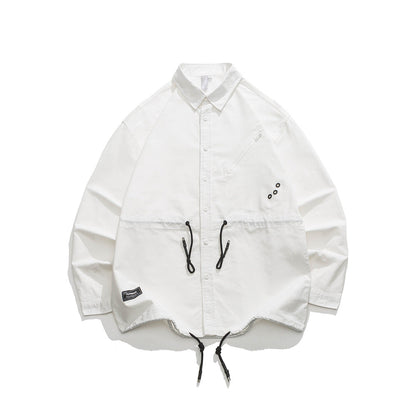 Unisex Shirt Solid Color Loose Casual Jacket