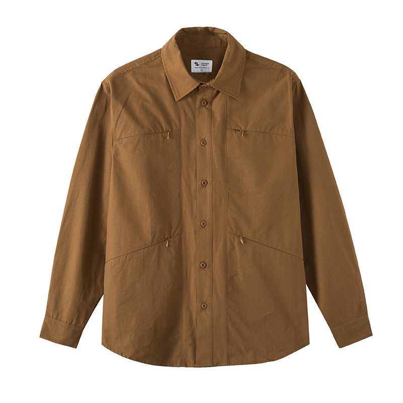 Unisex Shirt Retro Solid Color Simple