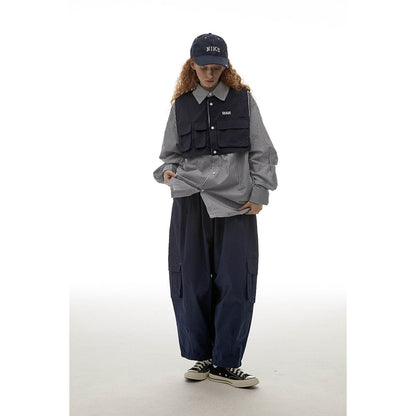 Unisex Shirt Striped Shirt Loose