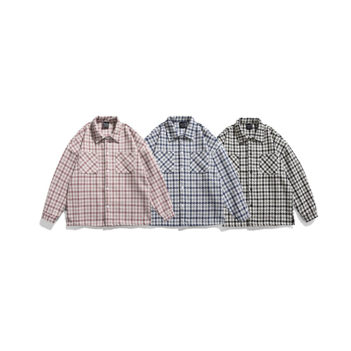 Unisex Shirt Vintage Plaid Loose