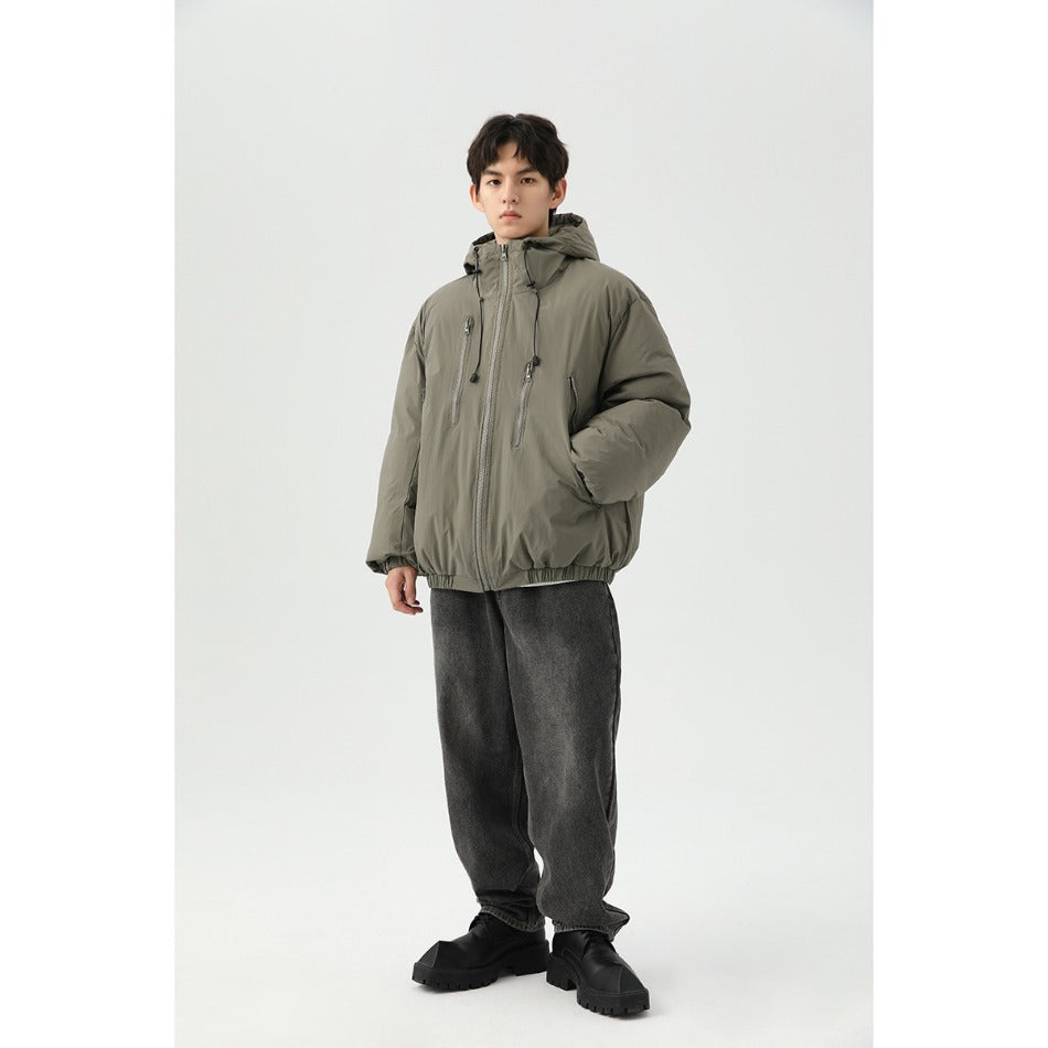 Unisex Coat Outdoor Hooded Padded Cotton Coat